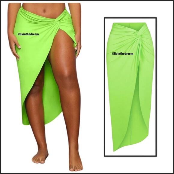 NWOT SOLUNA SWIM TWIST SIDE MAXI SWIM SARONG DRESS SZ M/L $68 - Picture 1 of 11